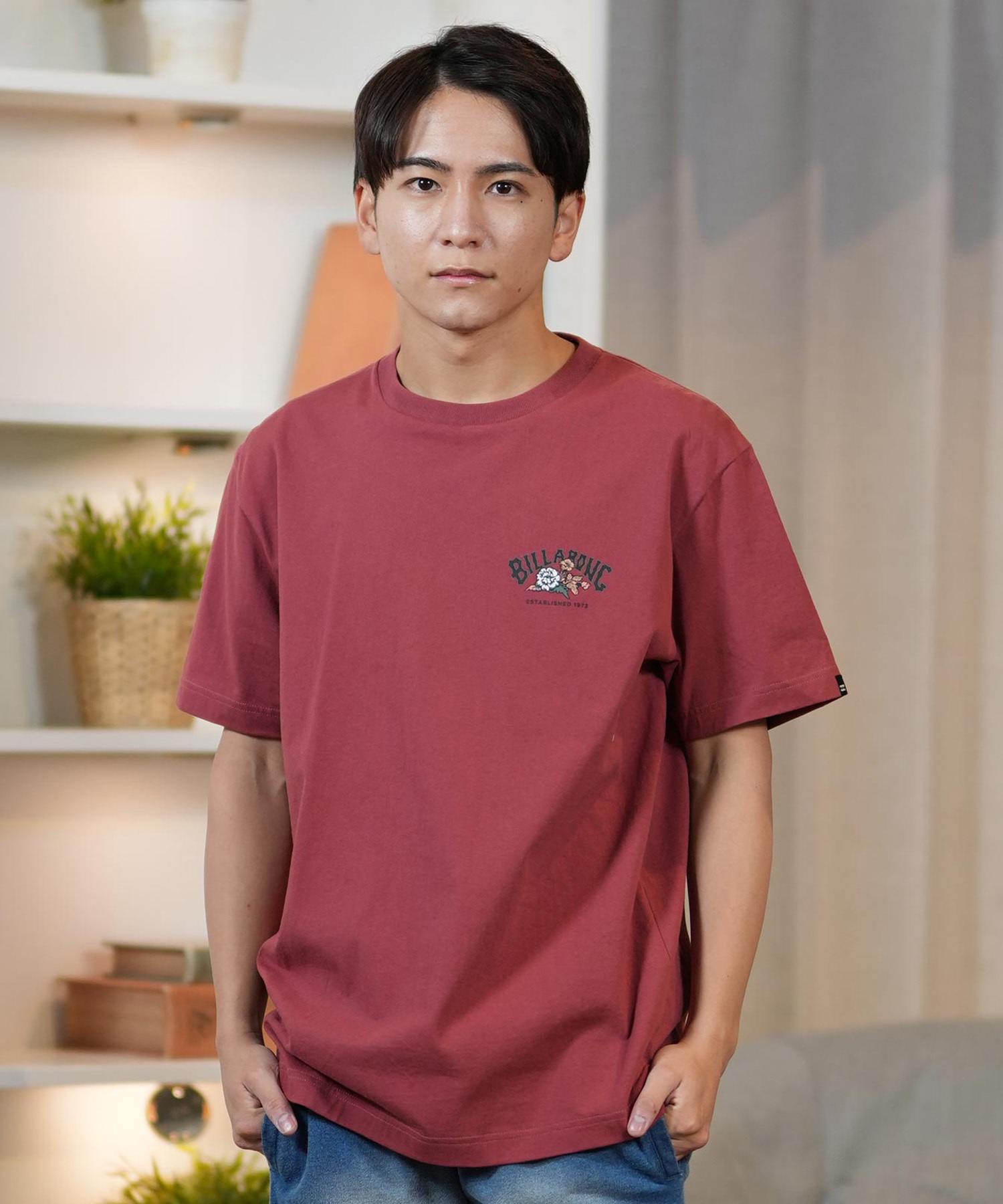 BILLABONG ビラボン 半袖 Tシャツ メンズ バックプリント レギュラーフィット THEME ARCH BF011-202(WHT-M)