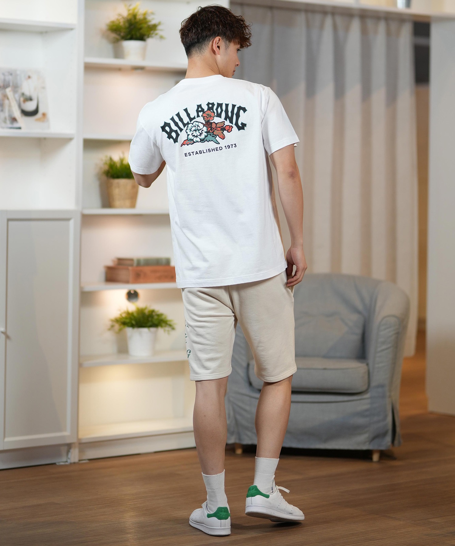 BILLABONG ビラボン 半袖 Tシャツ メンズ バックプリント レギュラーフィット THEME ARCH BF011-202(WHT-M)