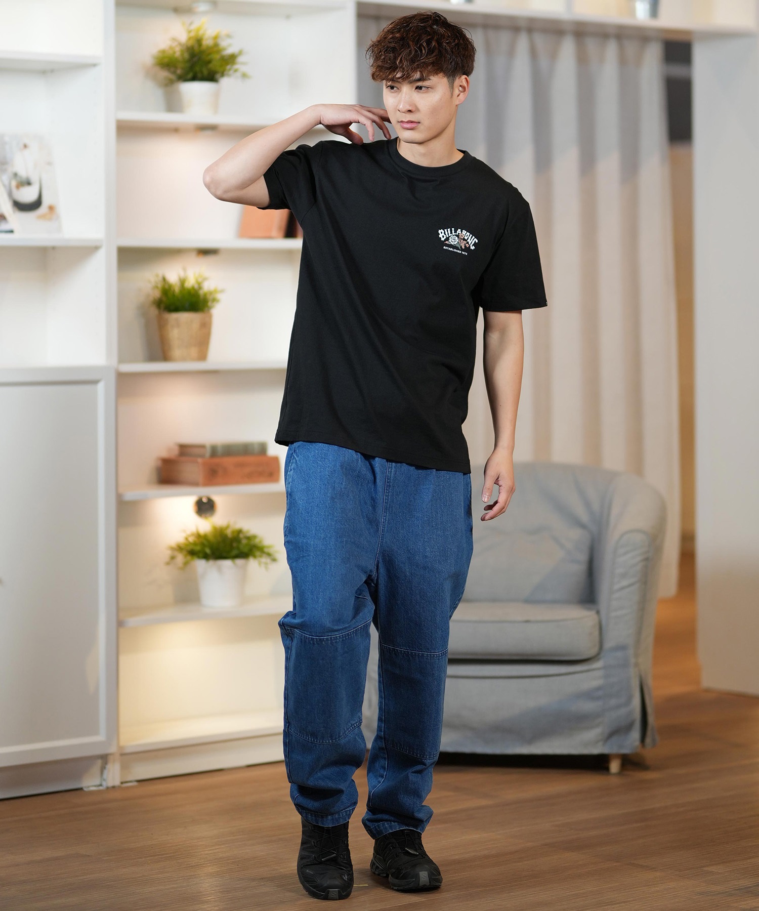 BILLABONG ビラボン 半袖 Tシャツ メンズ バックプリント レギュラーフィット THEME ARCH BF011-202(WHT-M)