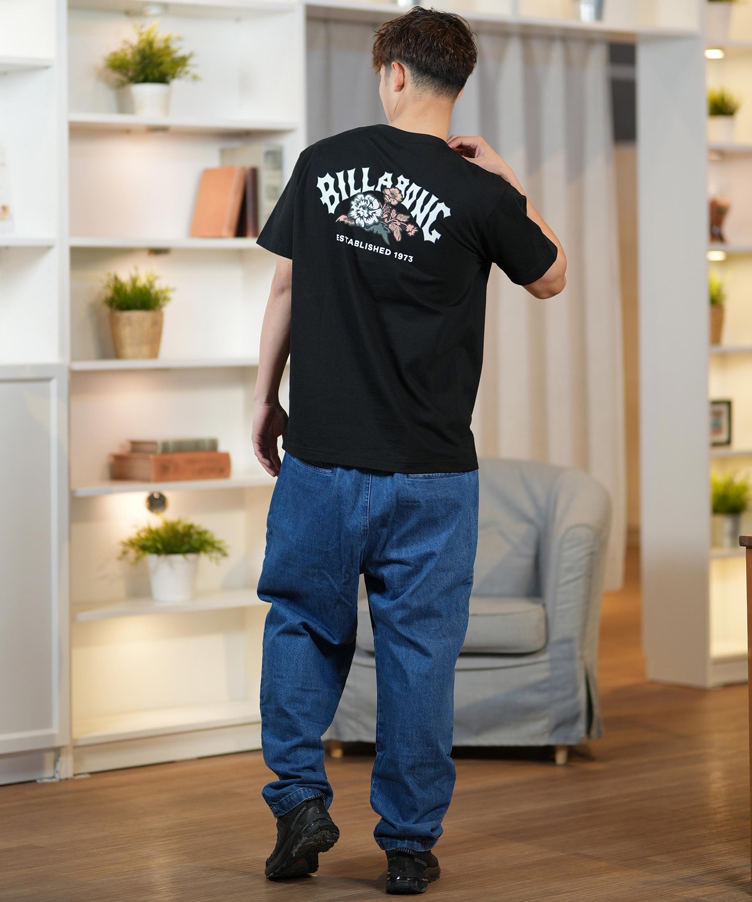 BILLABONG ビラボン 半袖 Tシャツ メンズ バックプリント レギュラーフィット THEME ARCH BF011-202(WHT-M)