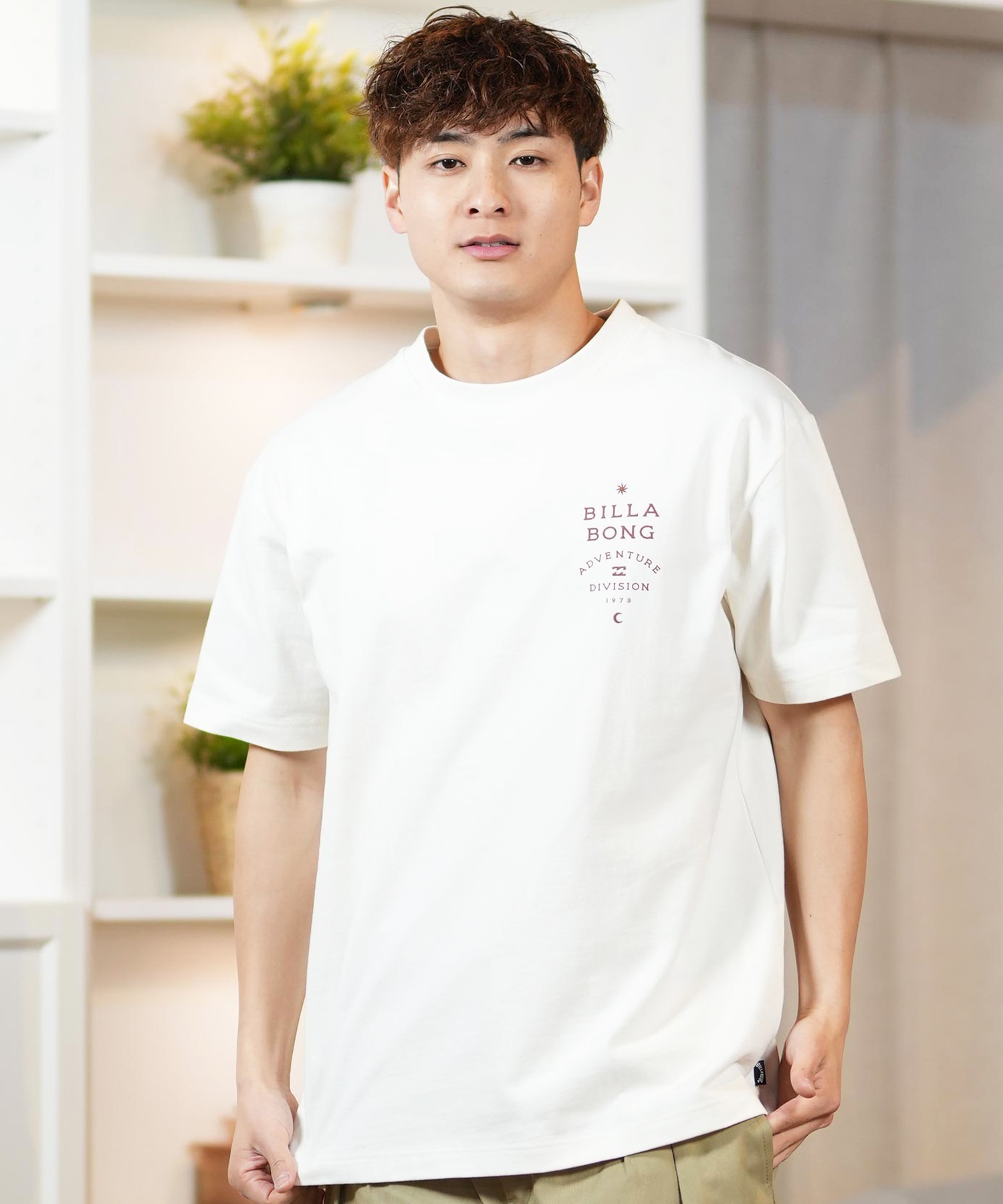 BILLABONG ビラボン 半袖 Tシャツ メンズ バックプリント ストレッチ オーバーサイズ SAHARA BF011-217(WHT-M)