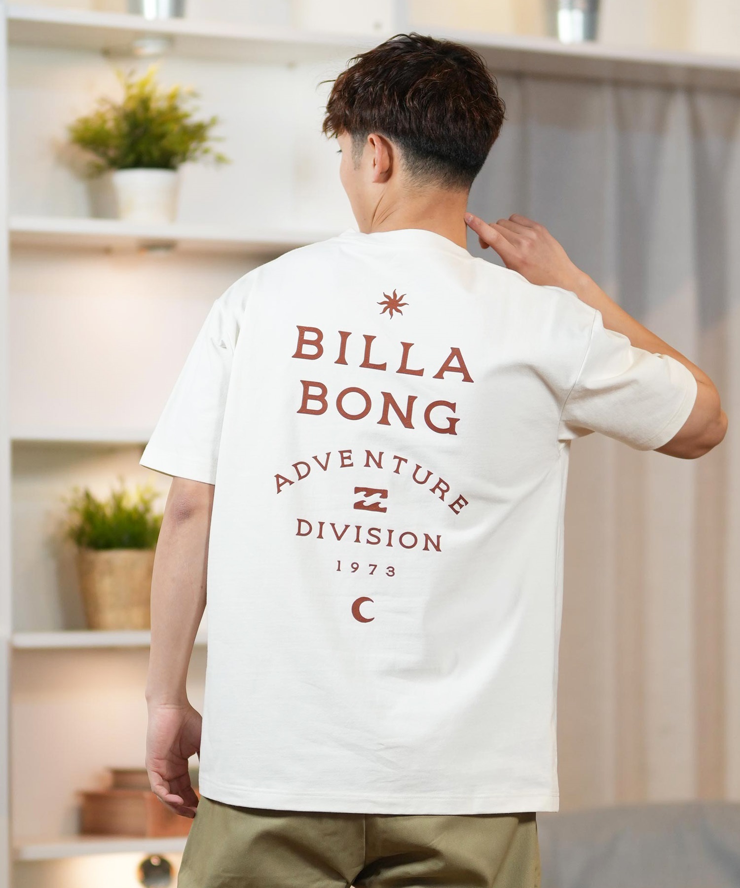 BILLABONG ビラボン 半袖 Tシャツ メンズ バックプリント ストレッチ オーバーサイズ SAHARA BF011-217(WHT-M)