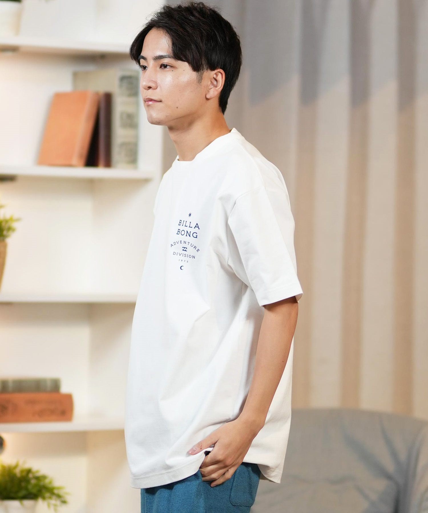 BILLABONG ビラボン 半袖 Tシャツ メンズ バックプリント ストレッチ オーバーサイズ SAHARA BF011-217(WHT-M)
