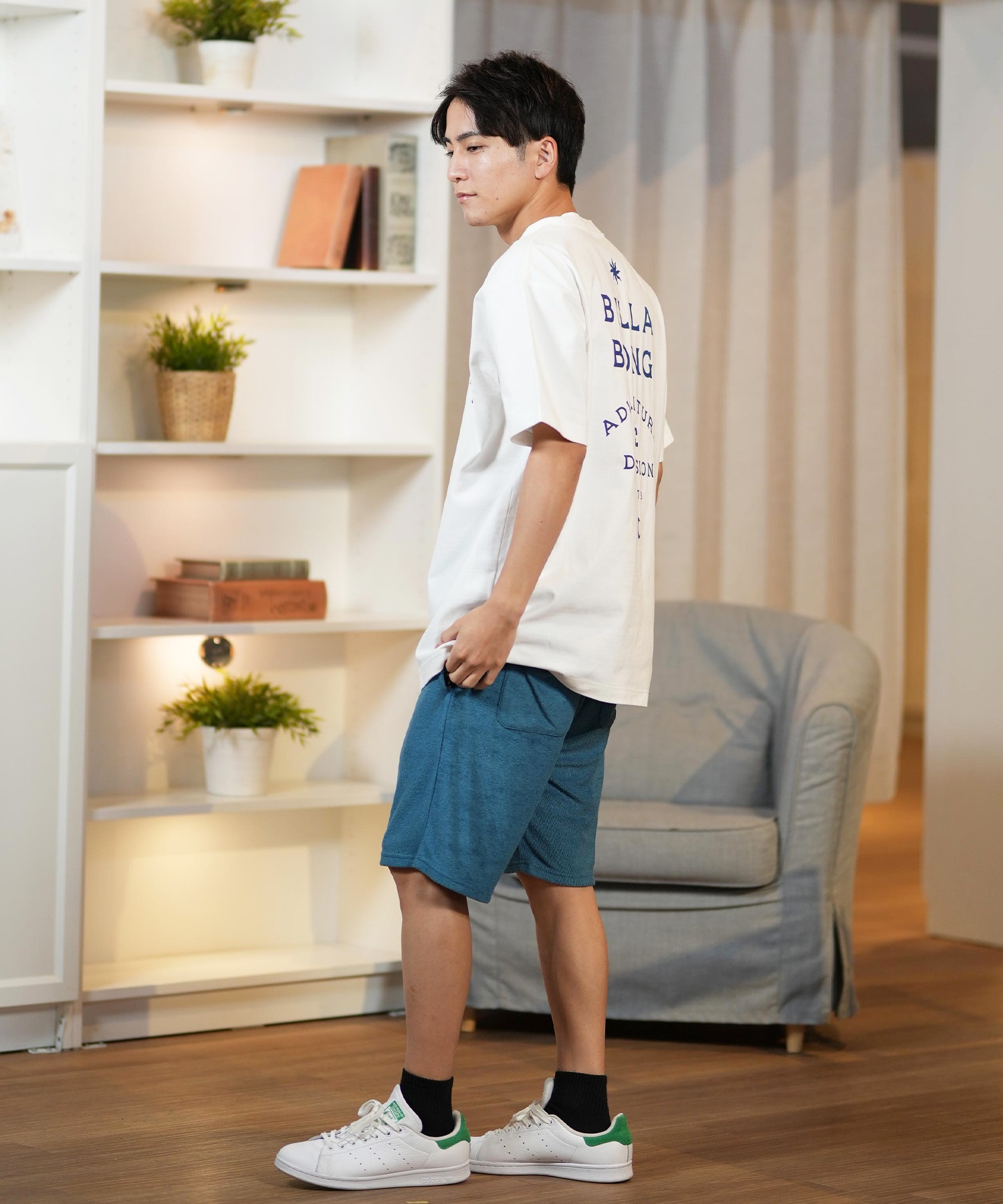 BILLABONG ビラボン 半袖 Tシャツ メンズ バックプリント ストレッチ オーバーサイズ SAHARA BF011-217(WHT-M)