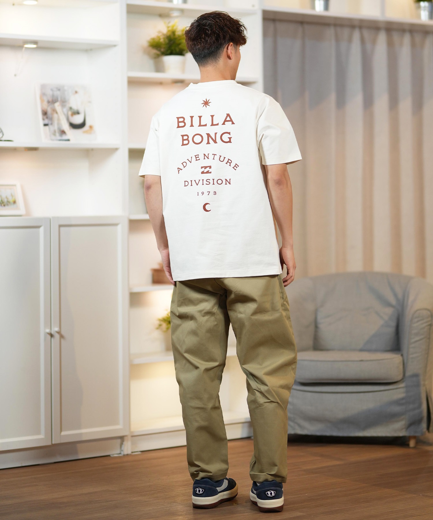 BILLABONG ビラボン 半袖 Tシャツ メンズ バックプリント ストレッチ オーバーサイズ SAHARA BF011-217(WHT-M)