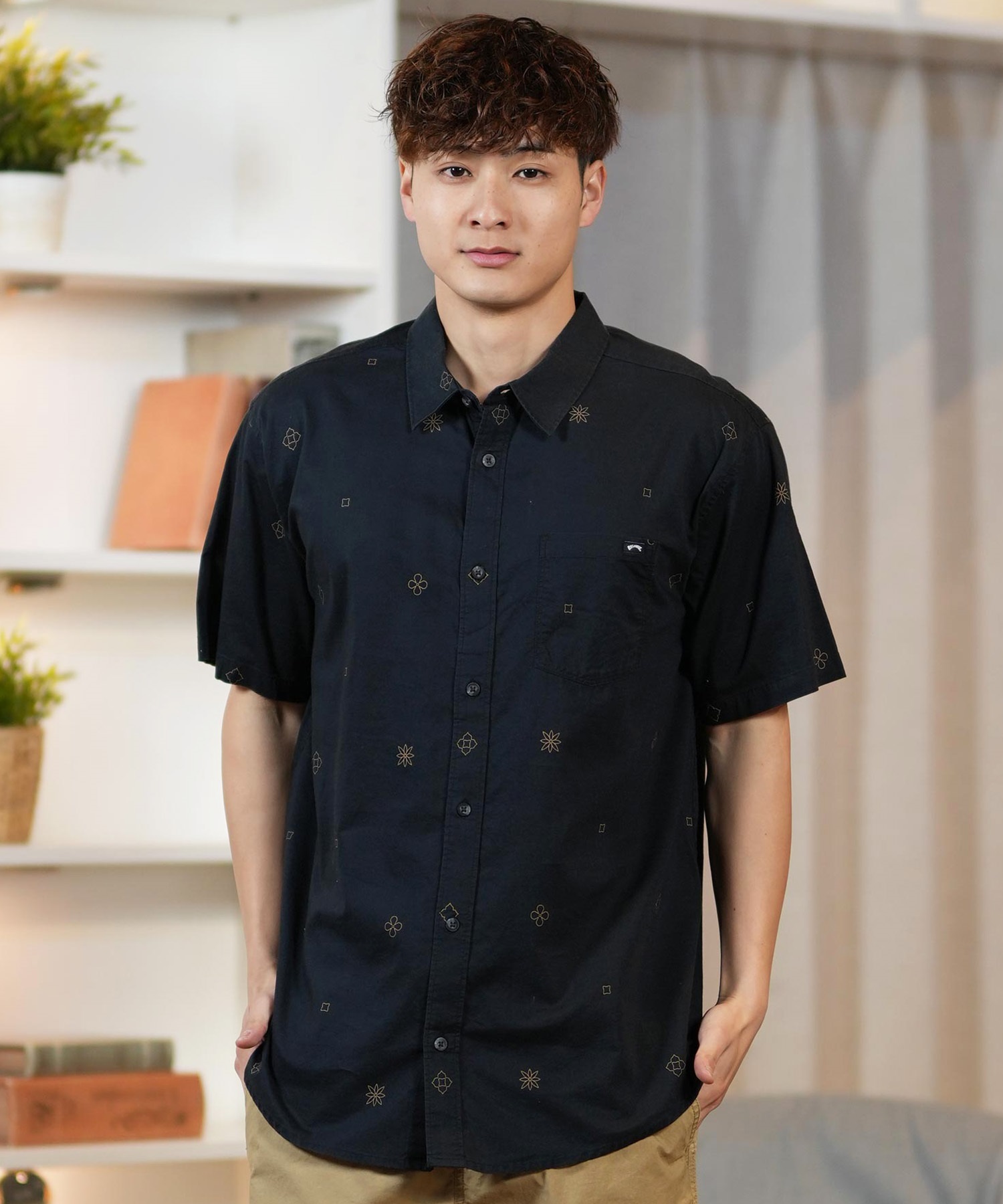 BILLABONG ビラボン 半袖シャツ メンズ 総柄 ストレッチ SUNDAYS MINI 