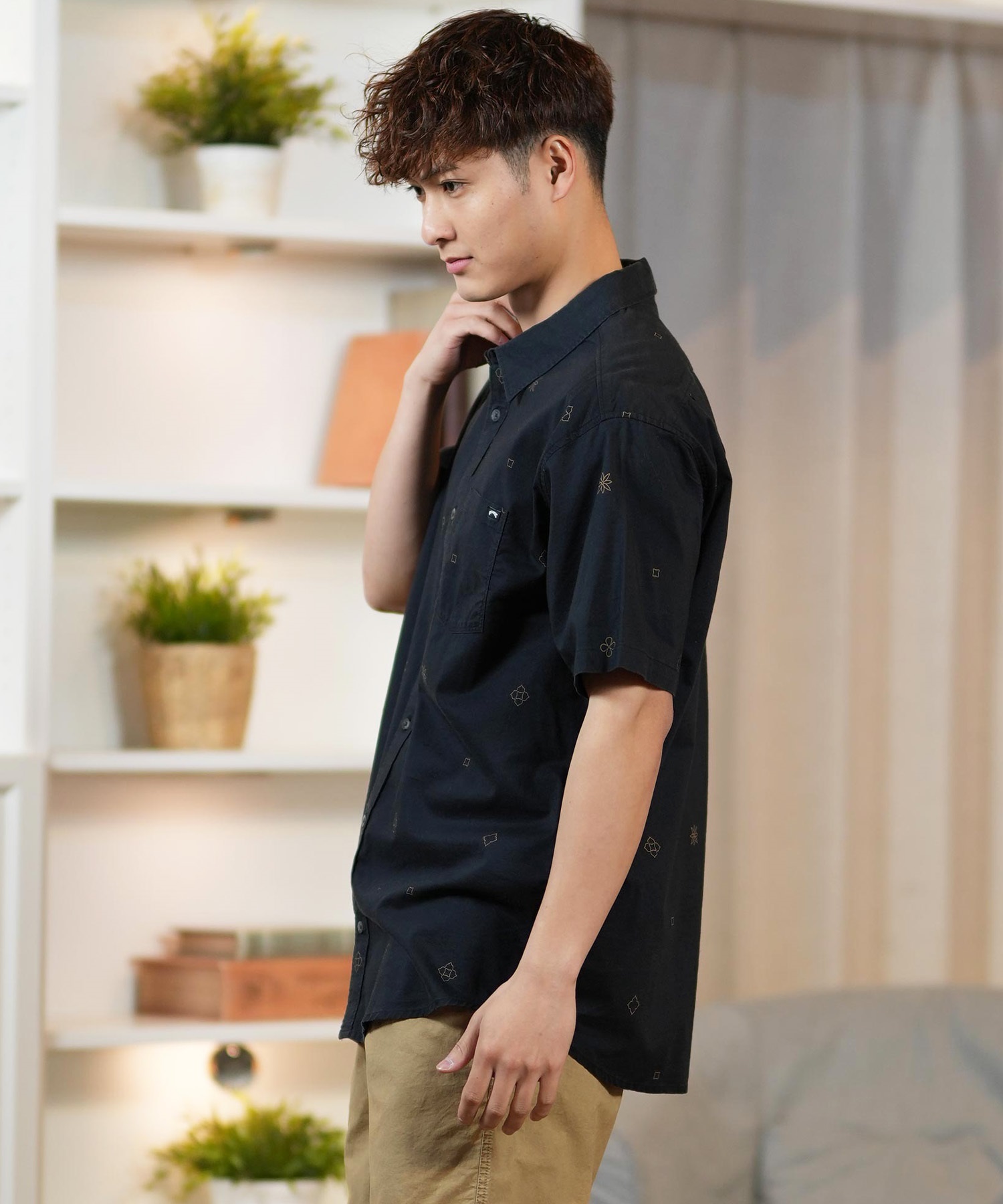 BILLABONG ビラボン 半袖シャツ メンズ 総柄 ストレッチ SUNDAYS MINI