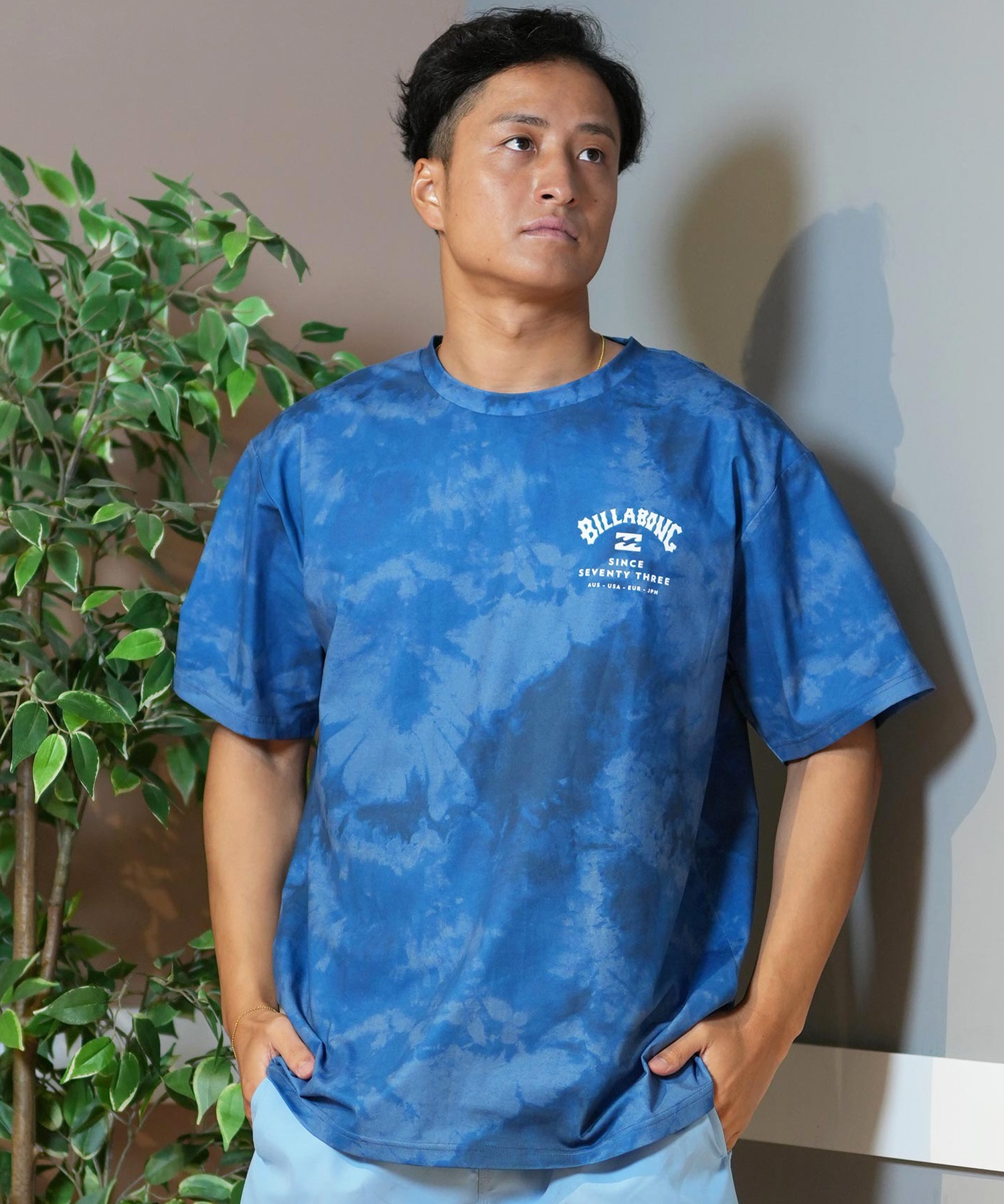 BILLABONG ビラボン ラッシュガード 半袖 メンズ Tシャツ バックプリント 水陸両用 UVカット SURF FLEX TEE BF011-858(WHT-M)