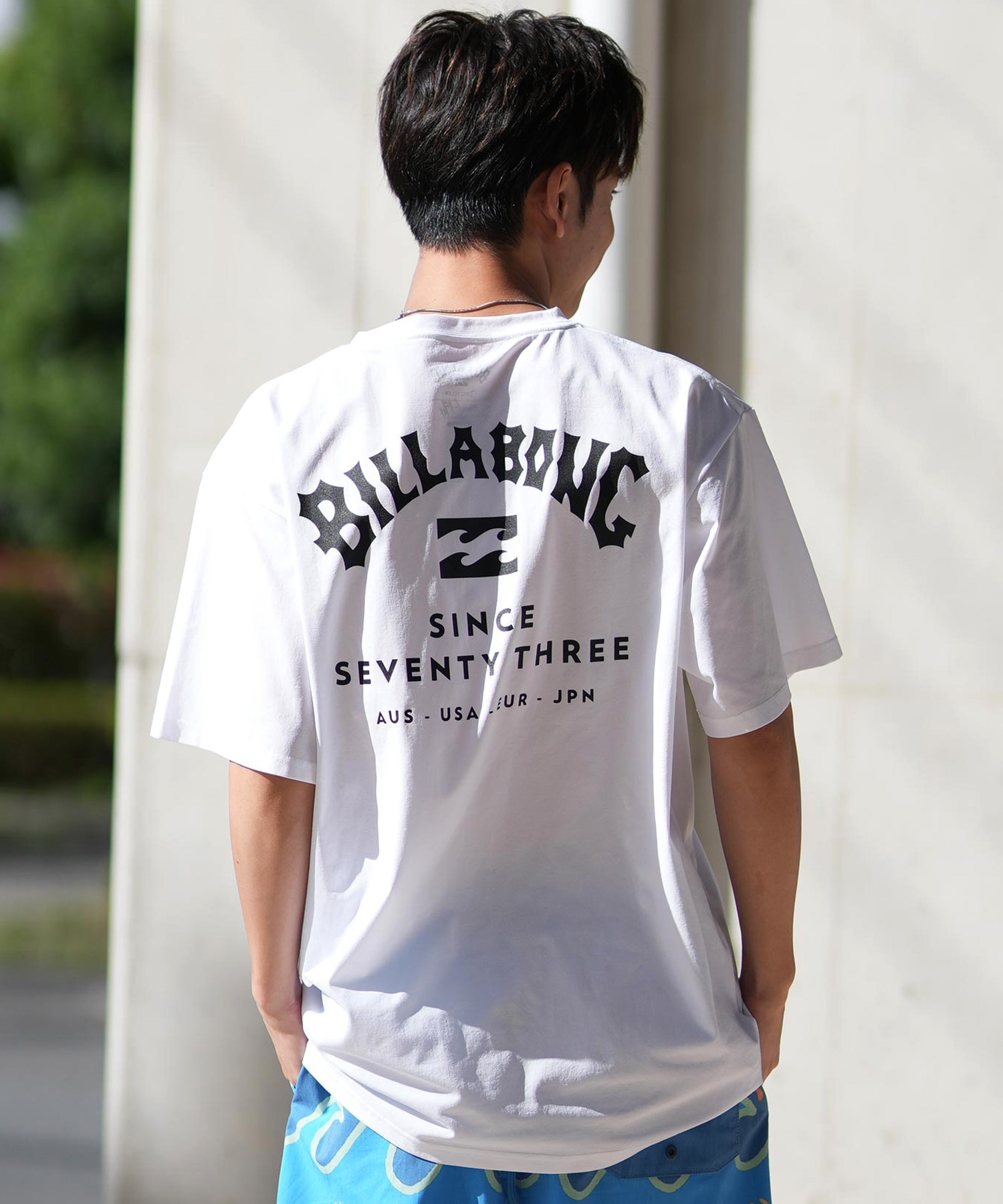 BILLABONG ビラボン ラッシュガード 半袖 メンズ Tシャツ バックプリント 水陸両用 UVカット SURF FLEX TEE BF011-858(WHT-M)