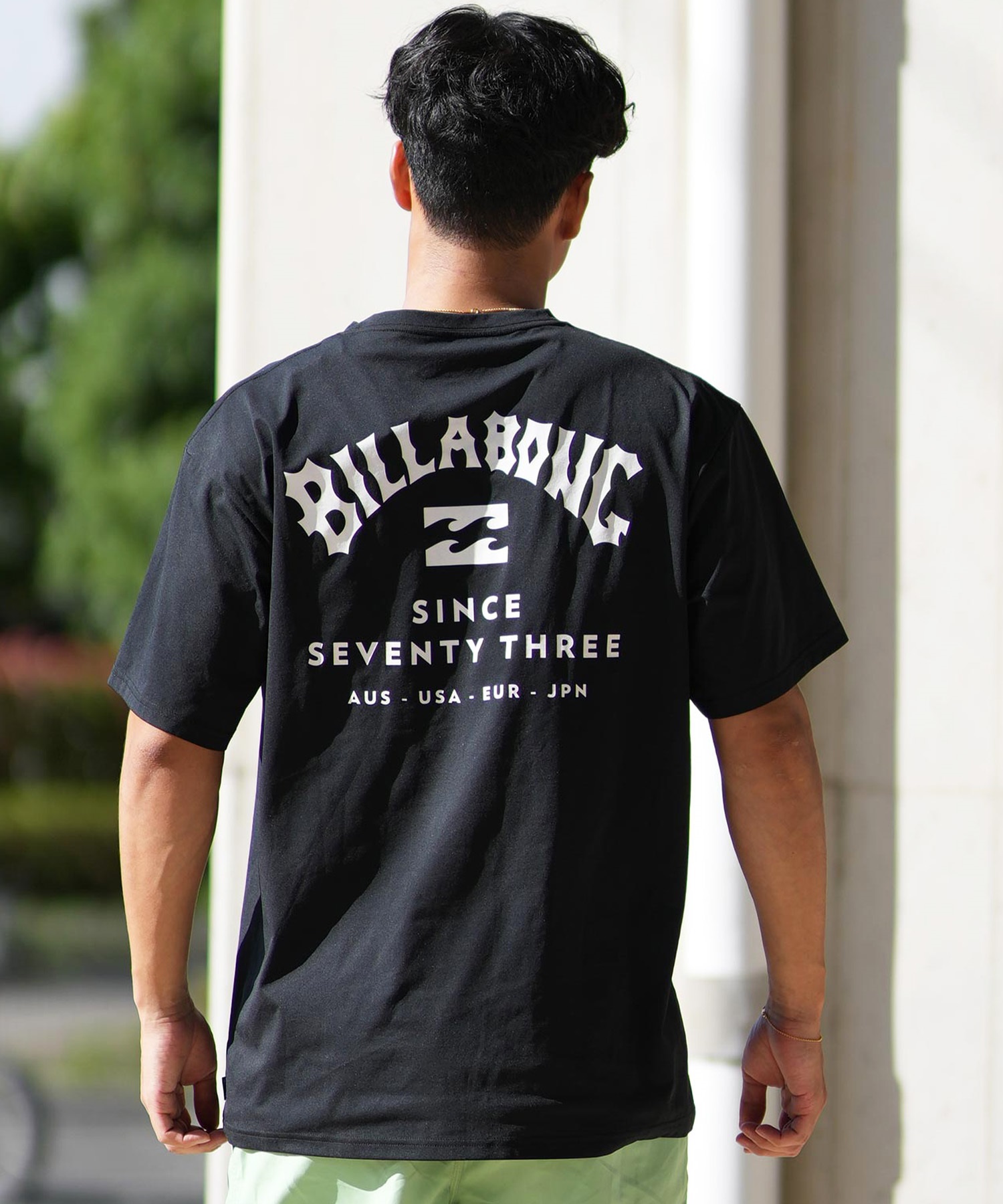 BILLABONG ビラボン ラッシュガード 半袖 メンズ Tシャツ バックプリント 水陸両用 UVカット SURF FLEX TEE BF011-858(WHT-M)