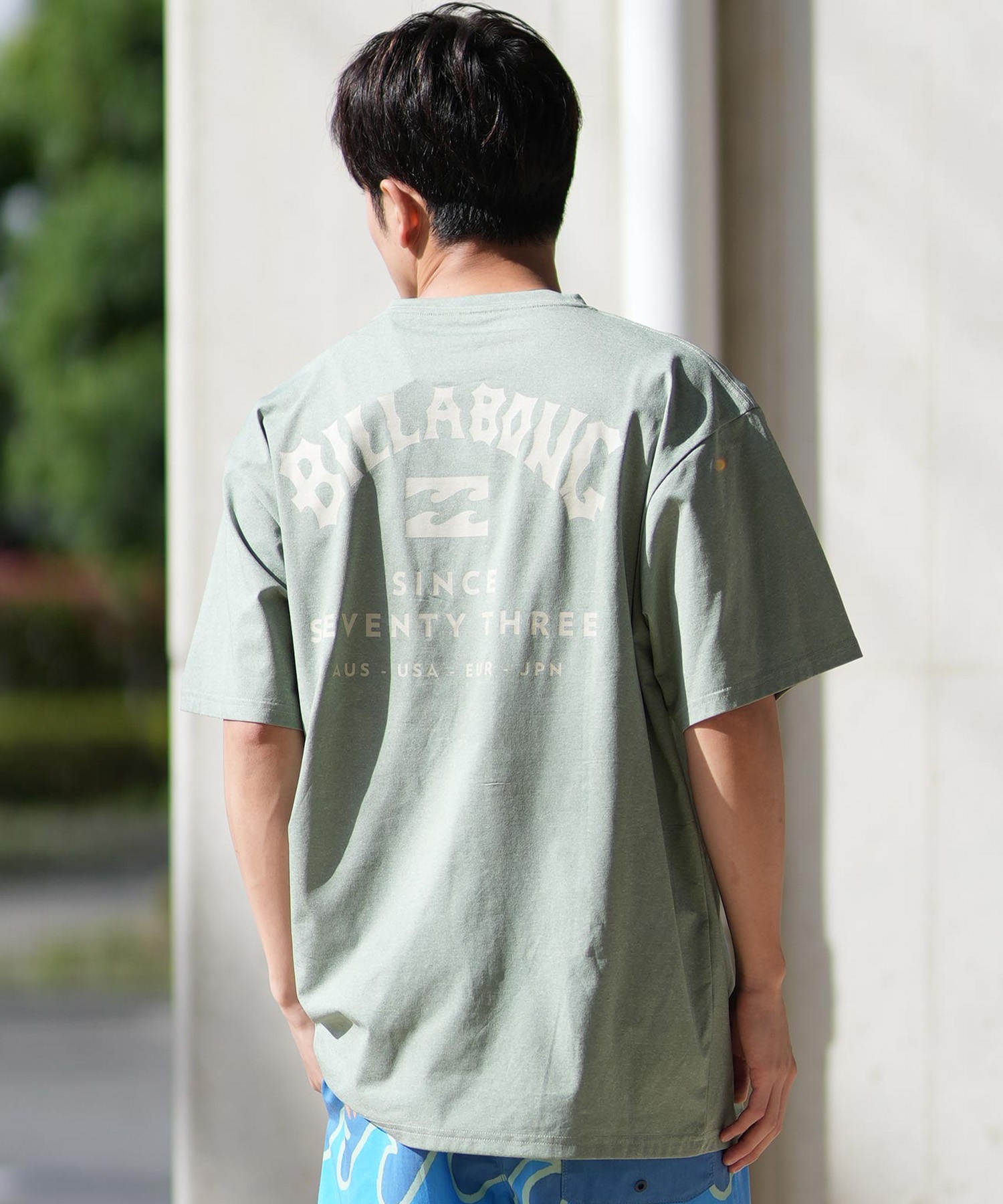 BILLABONG ビラボン ラッシュガード 半袖 メンズ Tシャツ バックプリント 水陸両用 UVカット SURF FLEX TEE BF011-858(WHT-M)