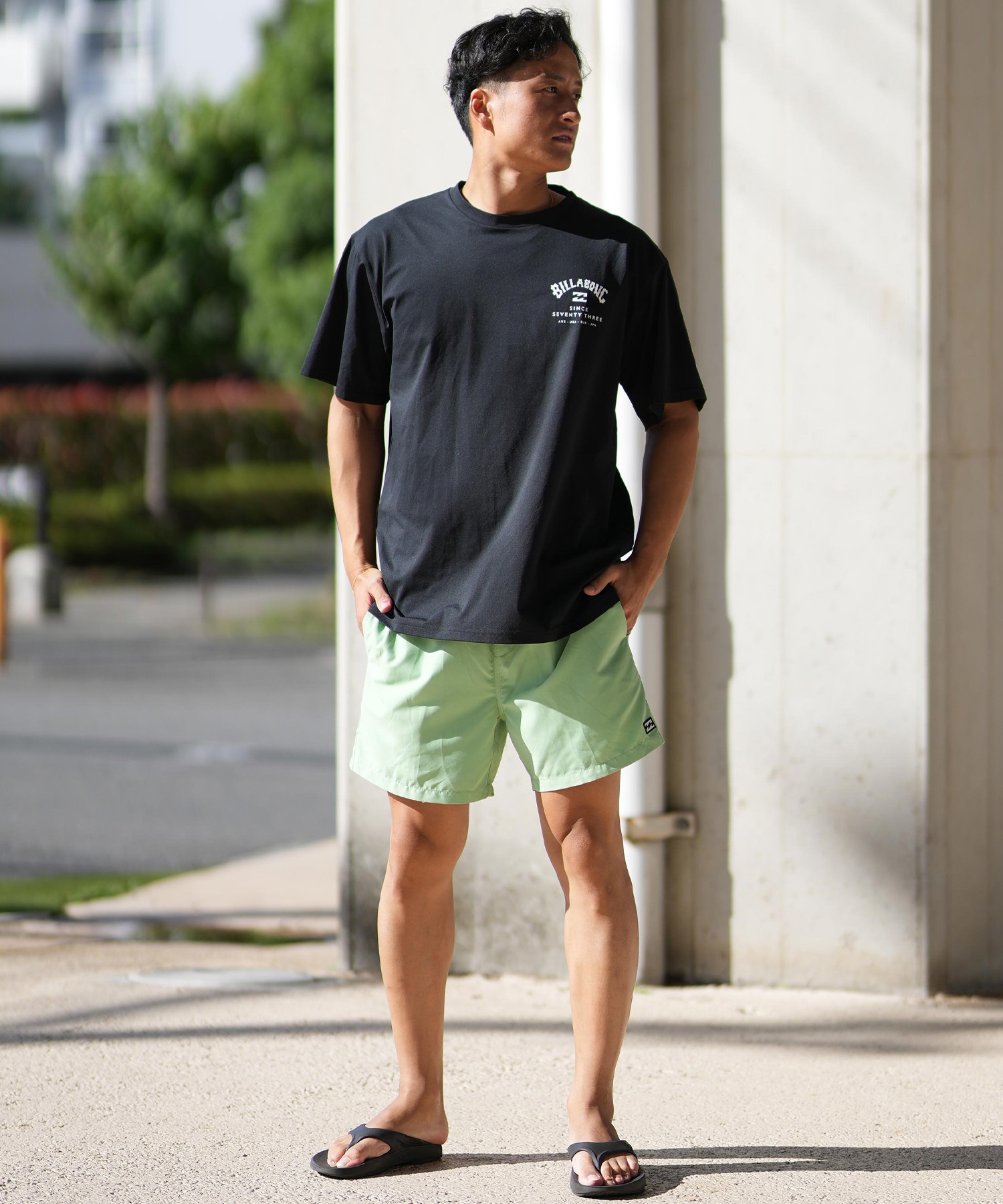 BILLABONG ビラボン ラッシュガード 半袖 メンズ Tシャツ バックプリント 水陸両用 UVカット SURF FLEX TEE BF011-858(WHT-M)