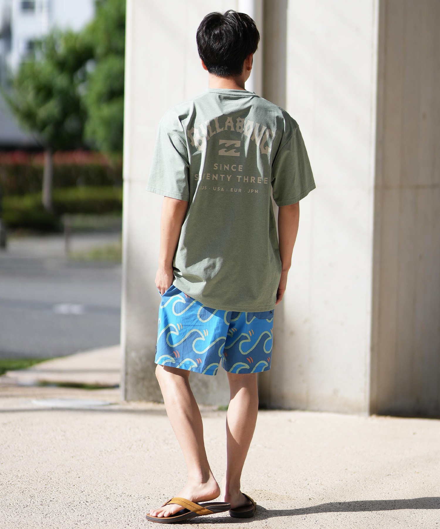 BILLABONG ビラボン ラッシュガード 半袖 メンズ Tシャツ バックプリント 水陸両用 UVカット SURF FLEX TEE BF011-858(WHT-M)