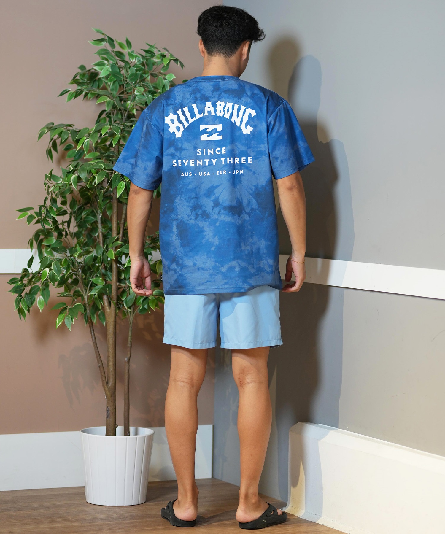 BILLABONG ビラボン ラッシュガード 半袖 メンズ Tシャツ バックプリント 水陸両用 UVカット SURF FLEX TEE BF011-858(WHT-M)