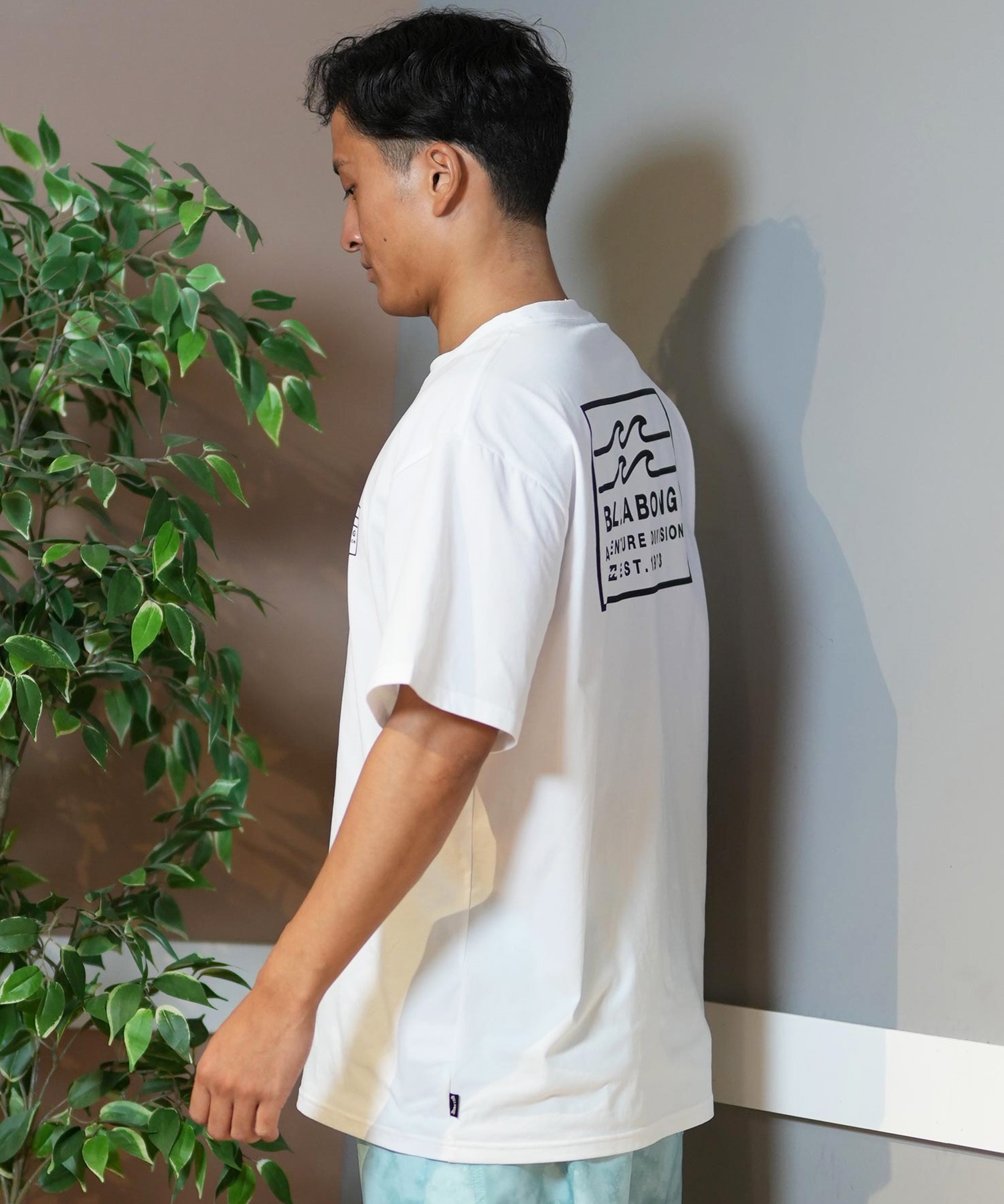 BILLABONG ビラボン ラッシュガード メンズ 半袖 Tシャツ バックプリント 水陸両用 UVカット BF011-859(WHT-M)
