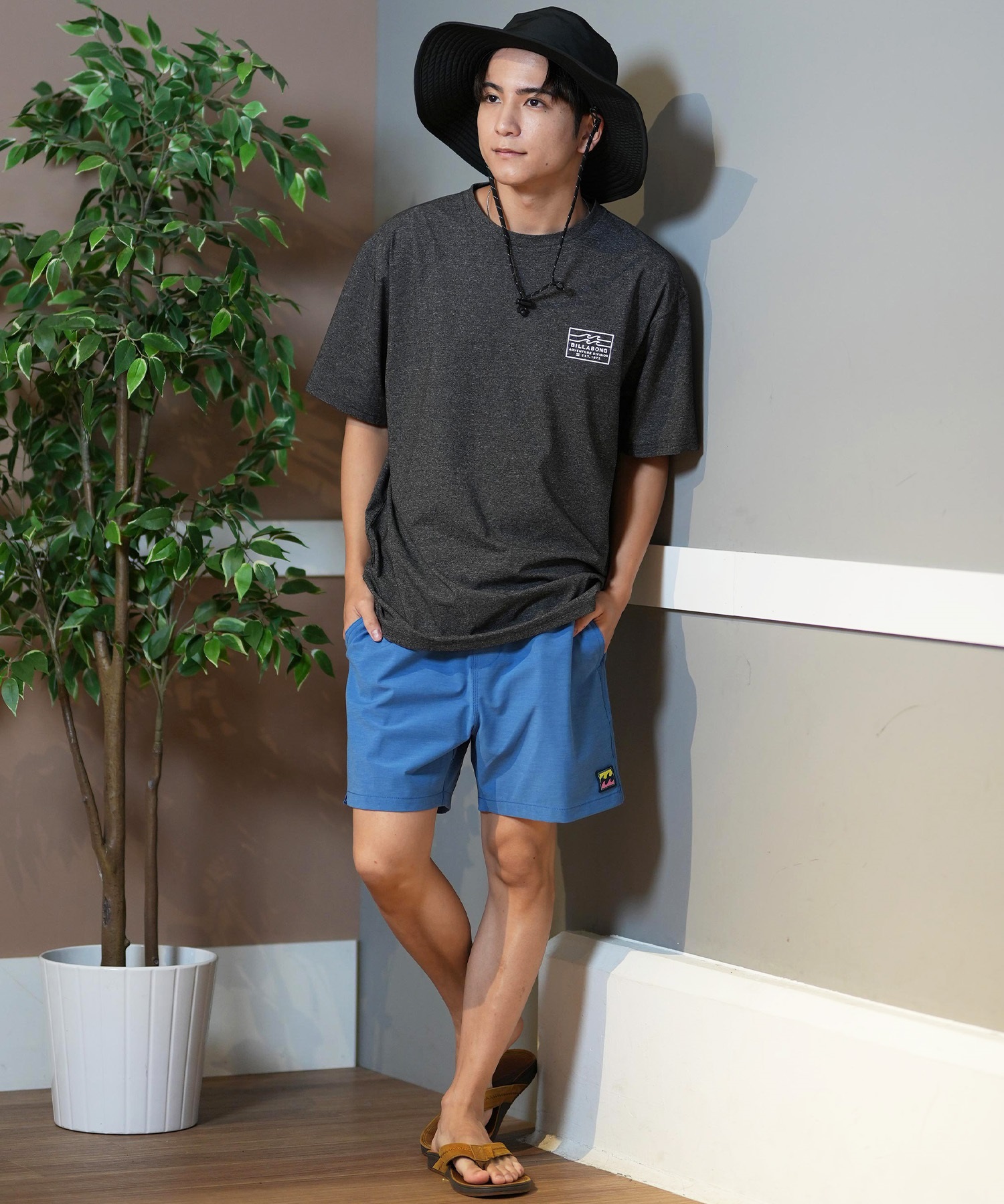 BILLABONG ビラボン ラッシュガード メンズ 半袖 Tシャツ バックプリント 水陸両用 UVカット BF011-859(WHT-M)