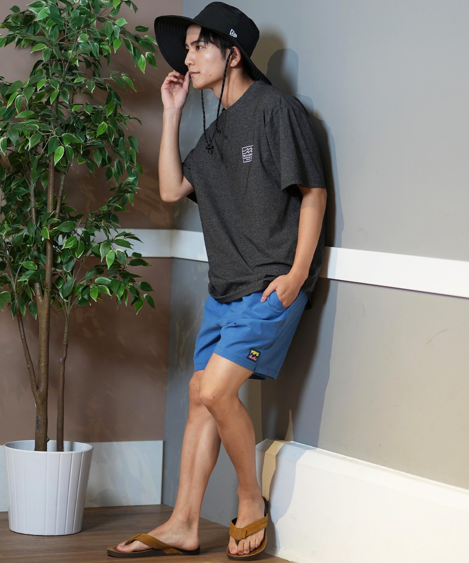 BILLABONG ビラボン ラッシュガード メンズ 半袖 Tシャツ バックプリント 水陸両用 UVカット BF011-859(WHT-M)