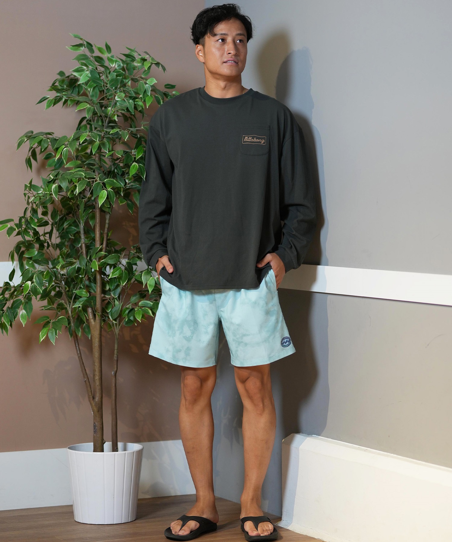 ノーガード戦法 BILLABONG ビラボン ラッシュガード メンズ 長袖 Tシャツ ロンT