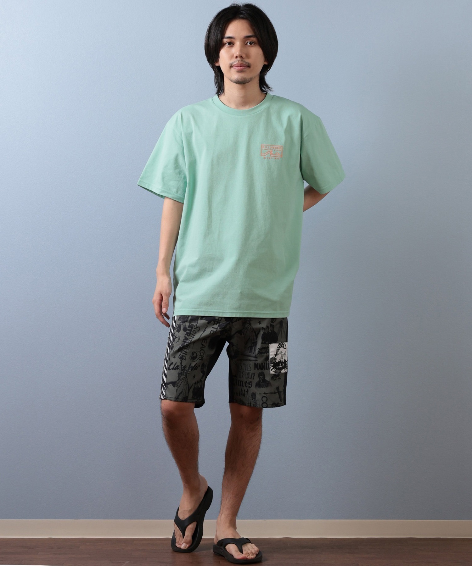 BILLABONG ビラボン 水着 ラッシュガード 半袖 Tシャツ メンズ 水陸両用 吸水速乾 UVカット BF01A-857(BLK-M)