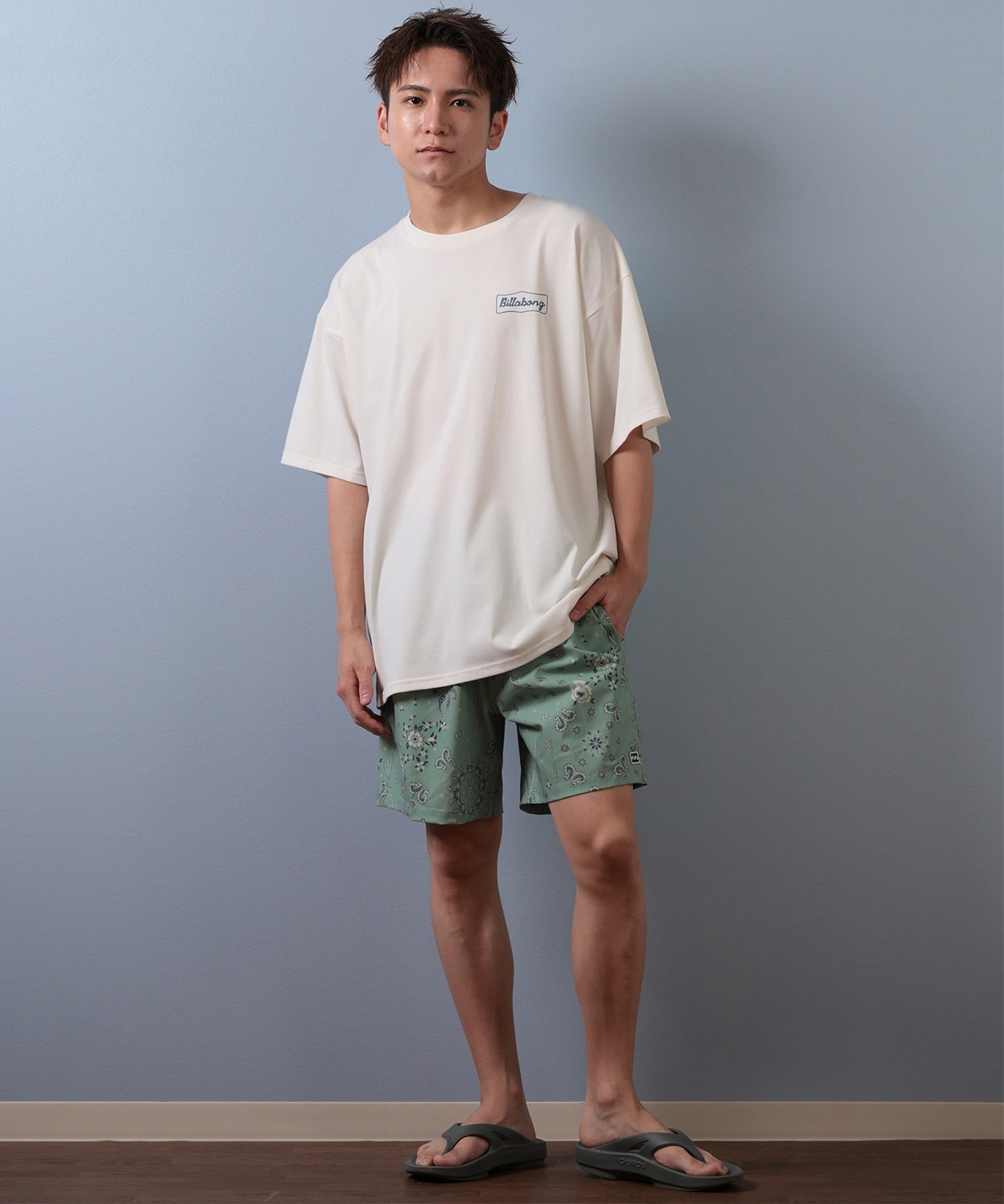 BILLABONG ビラボン 水着 ラッシュガード 半袖 Tシャツ メンズ 水陸両用 吸水速乾 UVカット BF01A-861(ASH-M)