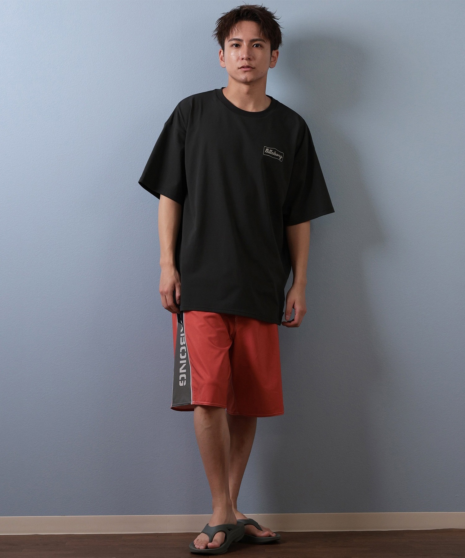 BILLABONG ビラボン 水着 ラッシュガード 半袖 Tシャツ メンズ 水陸両用 吸水速乾 UVカット BF01A-861(ASH-M)