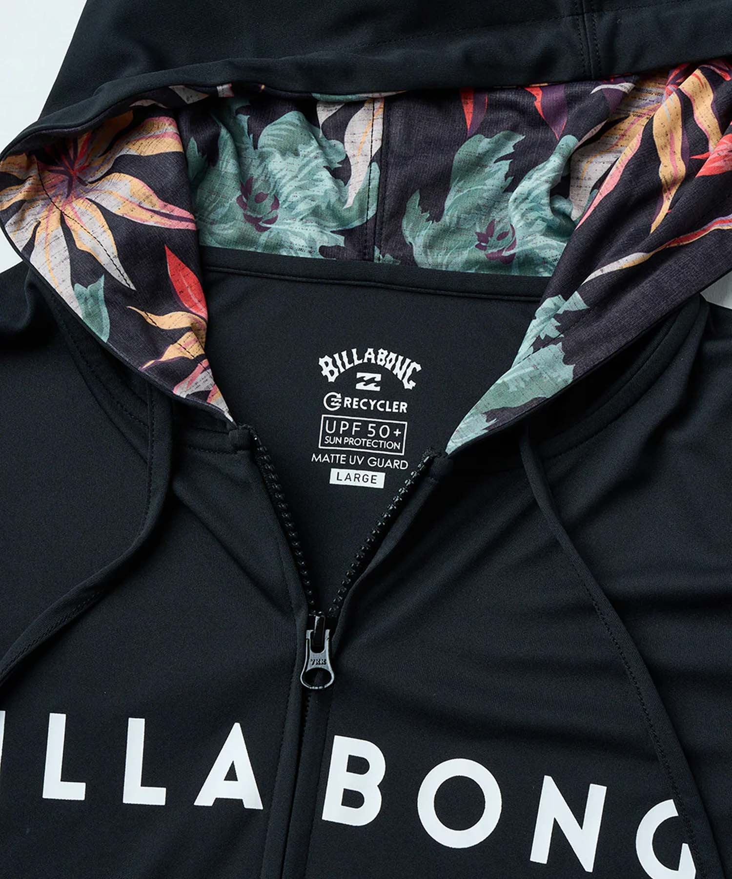 BILLABONG ビラボン 水着 ラッシュガード ジップアップ パーカー メンズ 長袖 ロゴ UVカット BF01A-852(BLK-S)