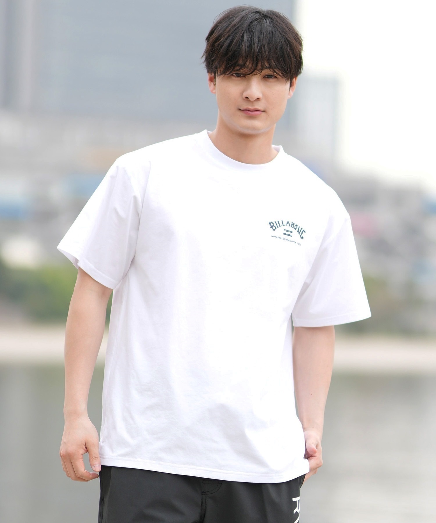 BILLABONG ビラボン 半袖 Tシャツ メンズ SHONAN OPEN SURFFLEX UVケアラッシュガード BF01A-U08 湘南オープン限定商品(BLK-S)