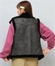 BILLABONG ビラボン ベスト レディース ワンポイント FAUX LEATHER MOUTON VEST BF014-750(BLK-M)