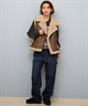 BILLABONG ビラボン ベスト レディース ワンポイント FAUX LEATHER MOUTON VEST BF014-750(BLK-M)