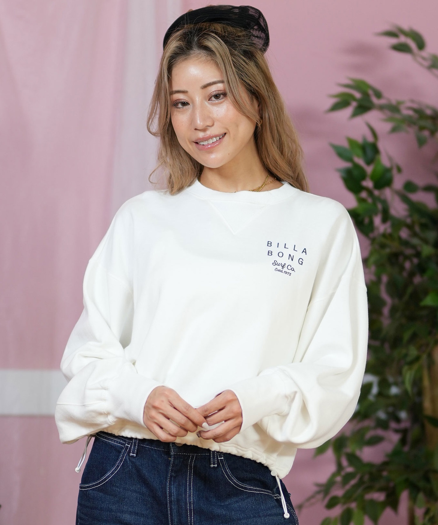 BILLABONG ビラボン トレーナー レディース クルーネック スウェット バックプリント 裏毛 CLEAN LOGO SWEAT CREW BF013-002(SCS-M)