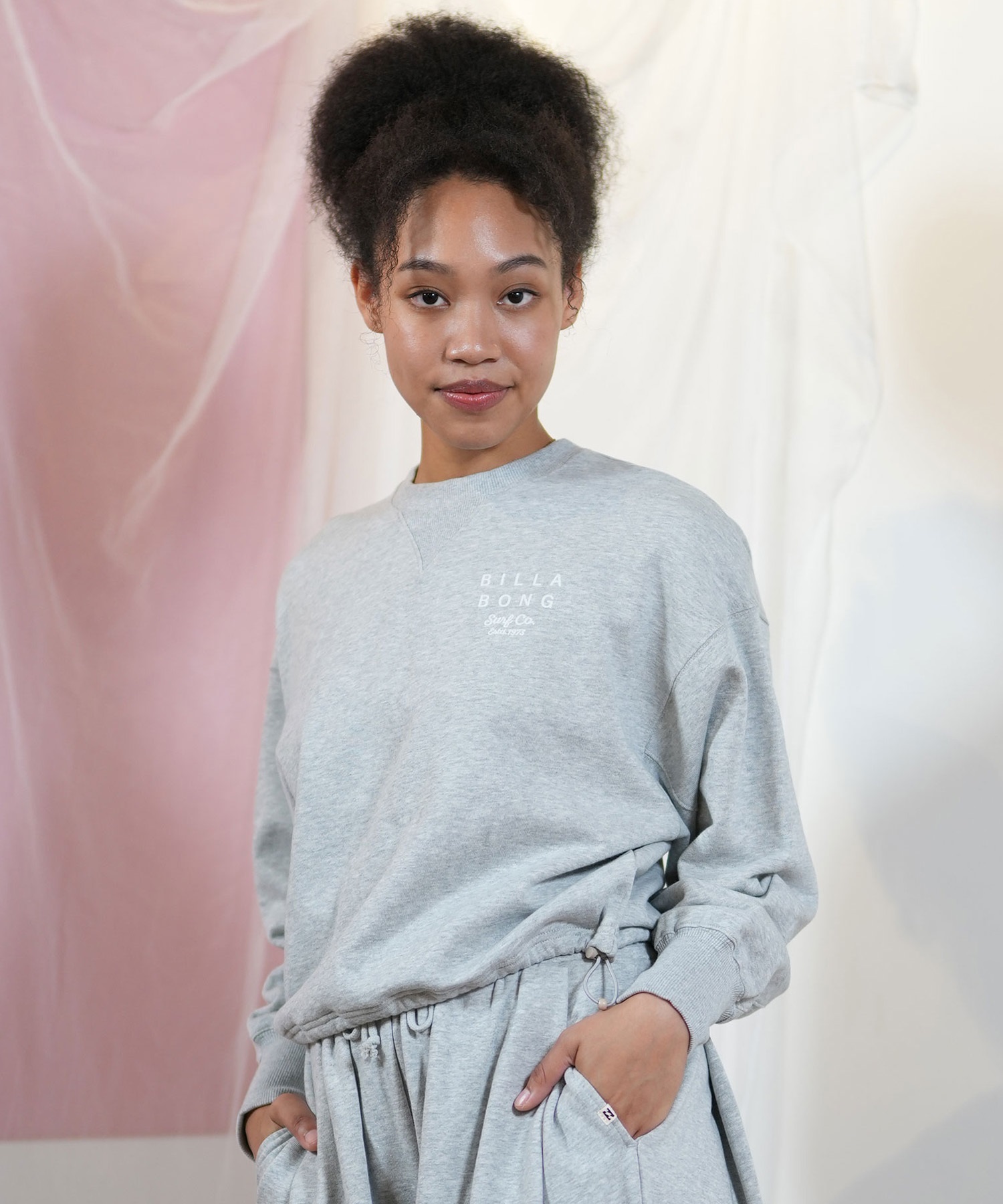 BILLABONG ビラボン トレーナー レディース クルーネック スウェット バックプリント 裏毛 CLEAN LOGO SWEAT CREW BF013-002(SCS-M)