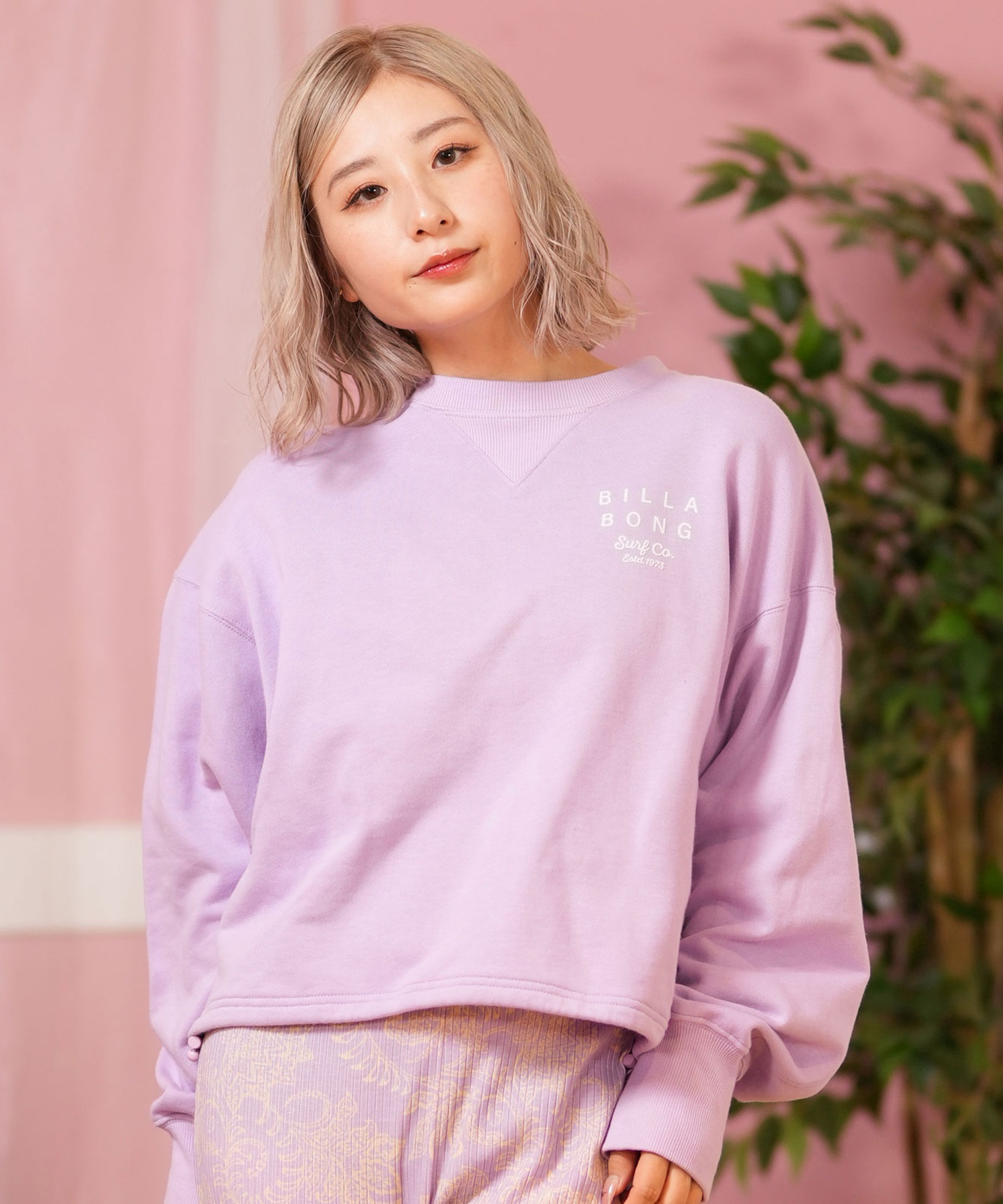 BILLABONG ビラボン トレーナー レディース クルーネック スウェット バックプリント 裏毛 CLEAN LOGO SWEAT CREW BF013-002(SCS-M)