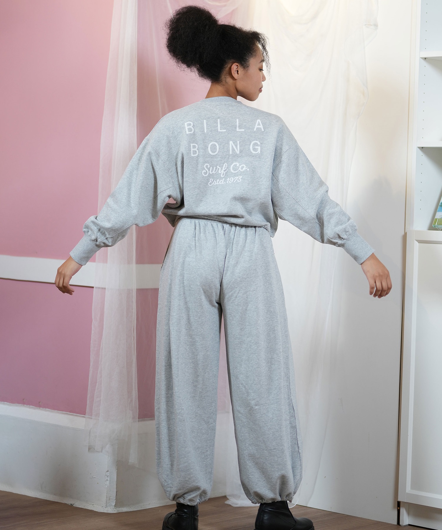 BILLABONG ビラボン トレーナー レディース クルーネック スウェット バックプリント 裏毛 CLEAN LOGO SWEAT CREW BF013-002(SCS-M)