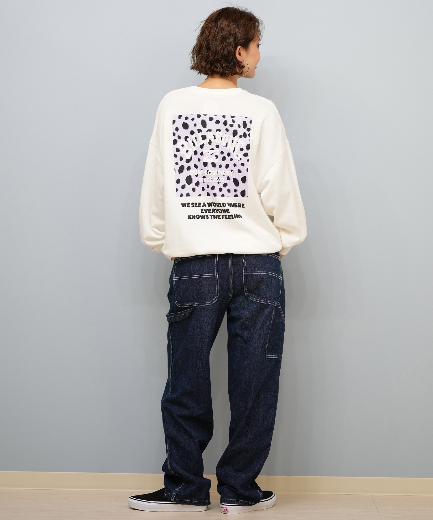 BILLABONG ビラボン トレーナー スウェット レディース クルーネック バックプリント 裏毛 SQUARE LOGO BOY FIT BF014-004(SC2-M)