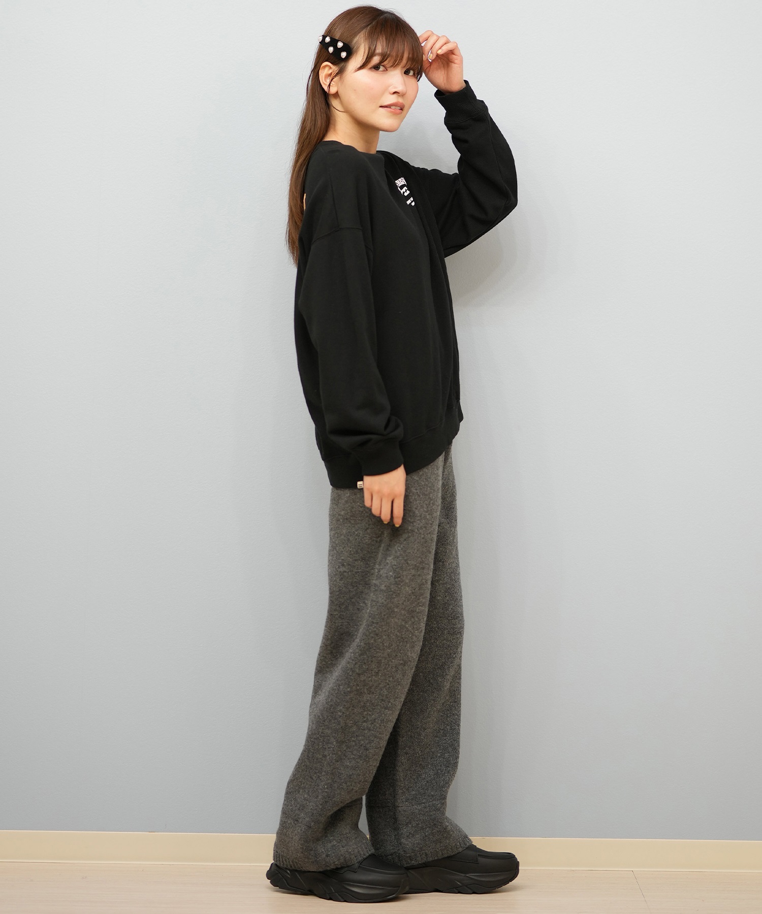 BILLABONG ビラボン トレーナー スウェット レディース クルーネック バックプリント 裏毛 SQUARE LOGO BOY FIT BF014-004(SC2-M)