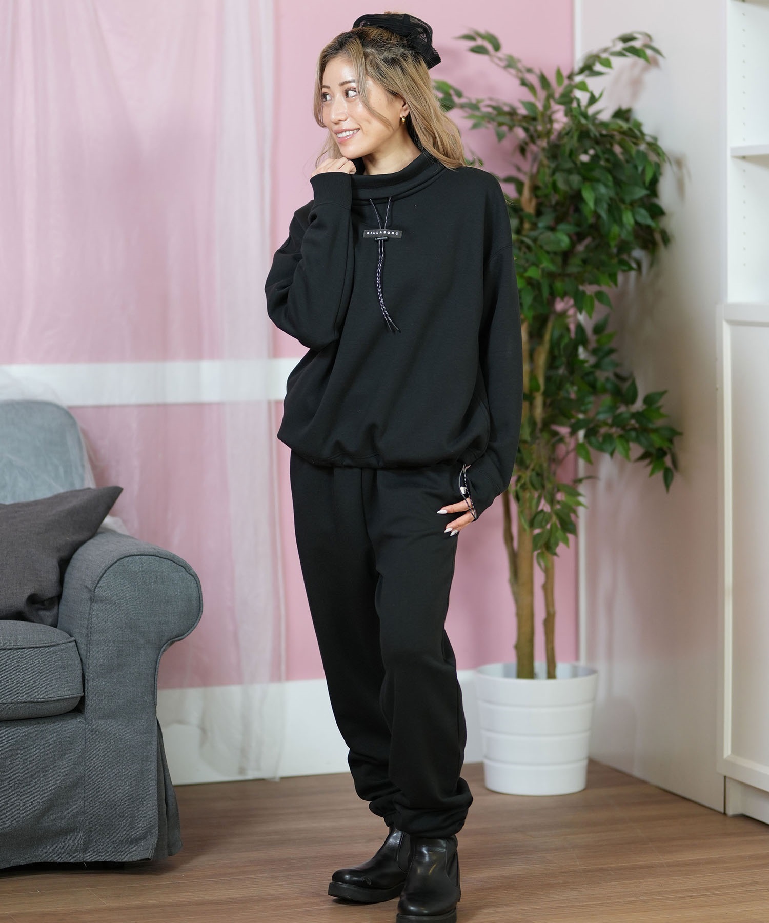 BILLABONG ビラボン パーカー レディース ハイネック ドロー