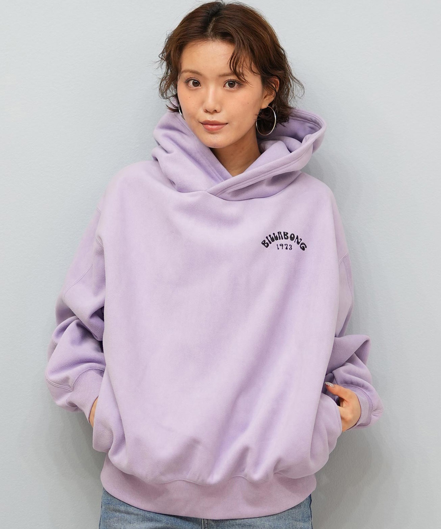 BILLABONG ビラボン プルオーバー パーカー レディース オーバーサイズ バックプリント BF014-015(BLK-M)