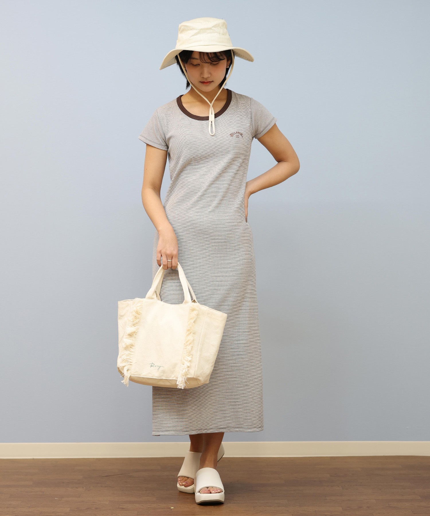 BILLABONG ビラボン ワンピース レディース ロング丈 リブ素材 Tシャツ