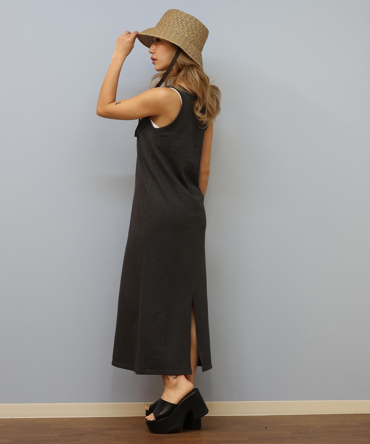 BILLABONG ビラボン ワンピース レディース サッカー生地 タンクトップ ロング丈 LIGHT SUCKER ONEPIECE DRE BF01C-354(OFB-M)