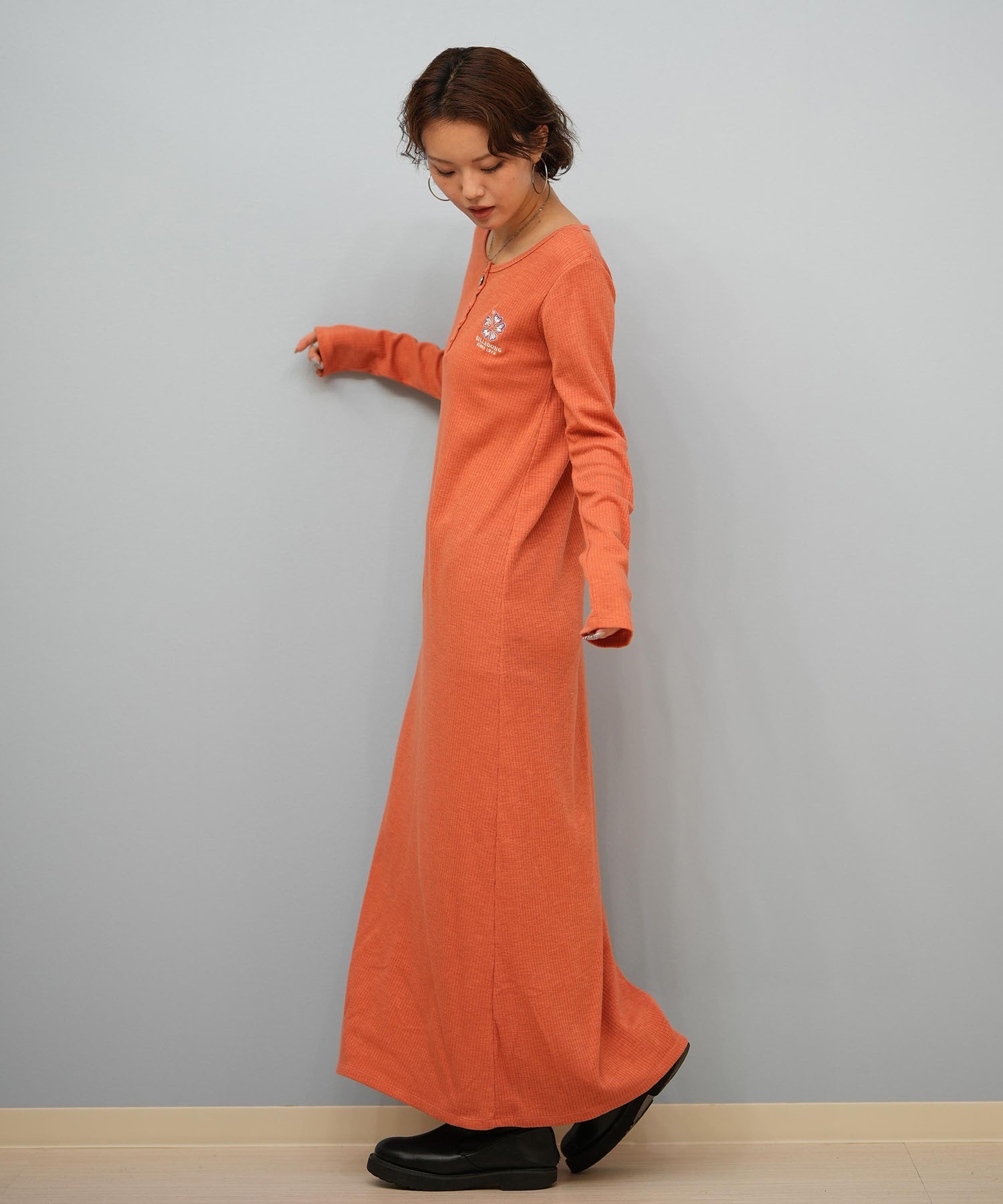 BILLABONG ビラボン ワンピース レディース 長袖 ロング丈 刺繍 BABY