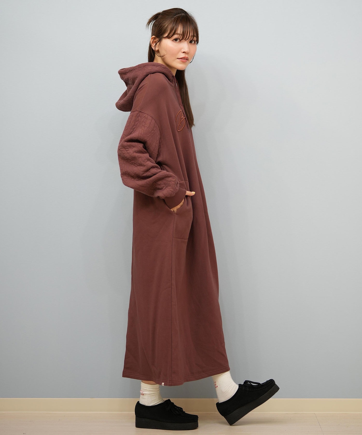 ビビンバ様 【ラギーフルセット(ブラウン)】10/8必着 BILLABONG ビラボン ワンピース レディース パーカー ロング丈 フード