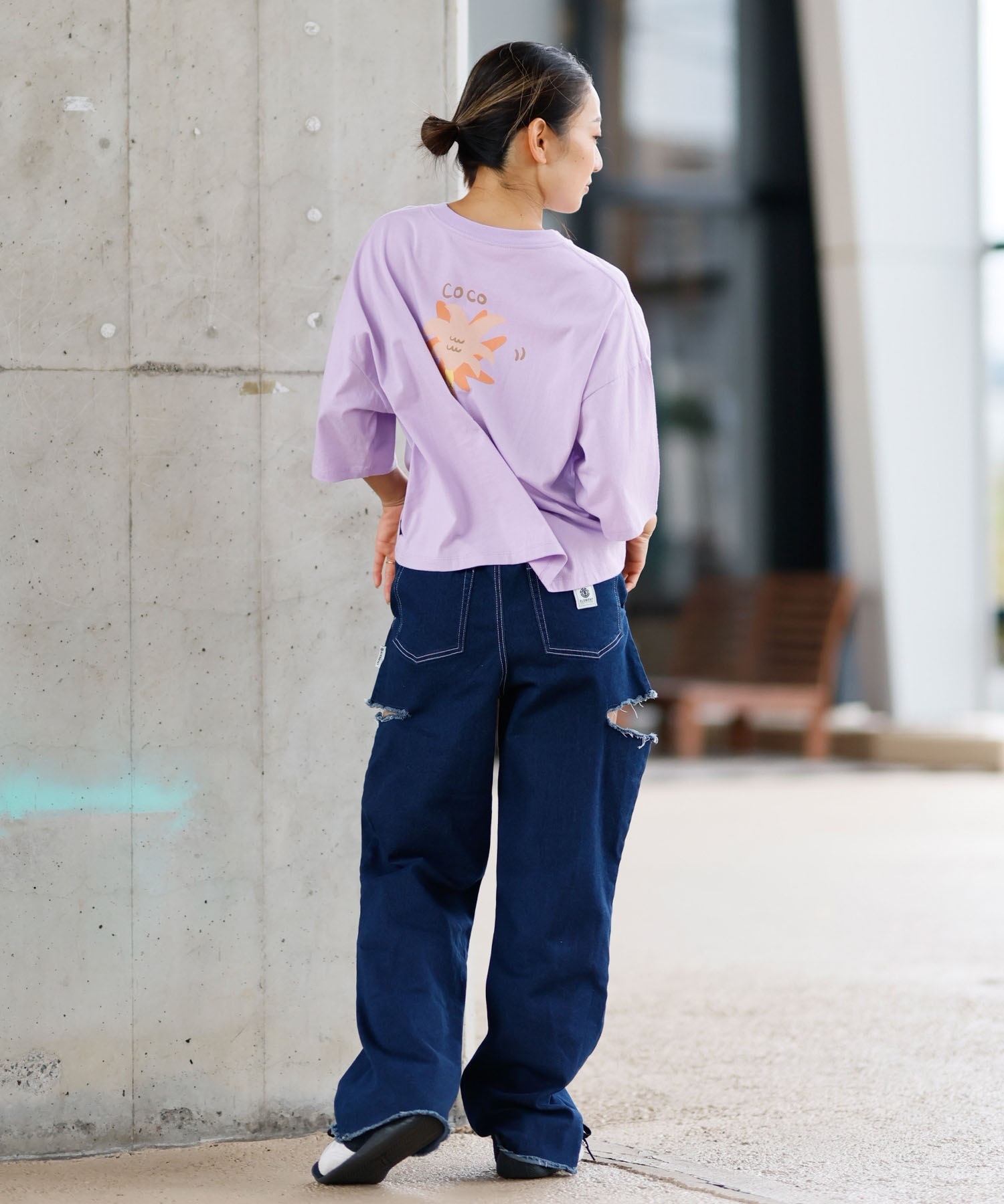 BILLABONG ビラボン 半袖 Tシャツ レディース クロップド丈 バック