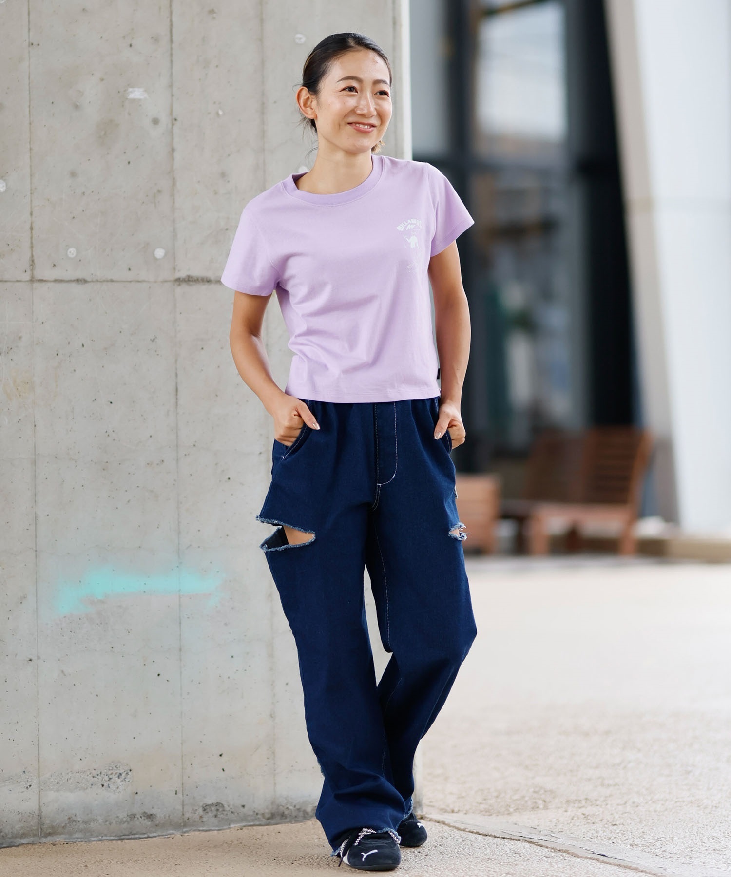 BILLABONG ビラボン 半袖 Tシャツ レディース クロップド丈 バック