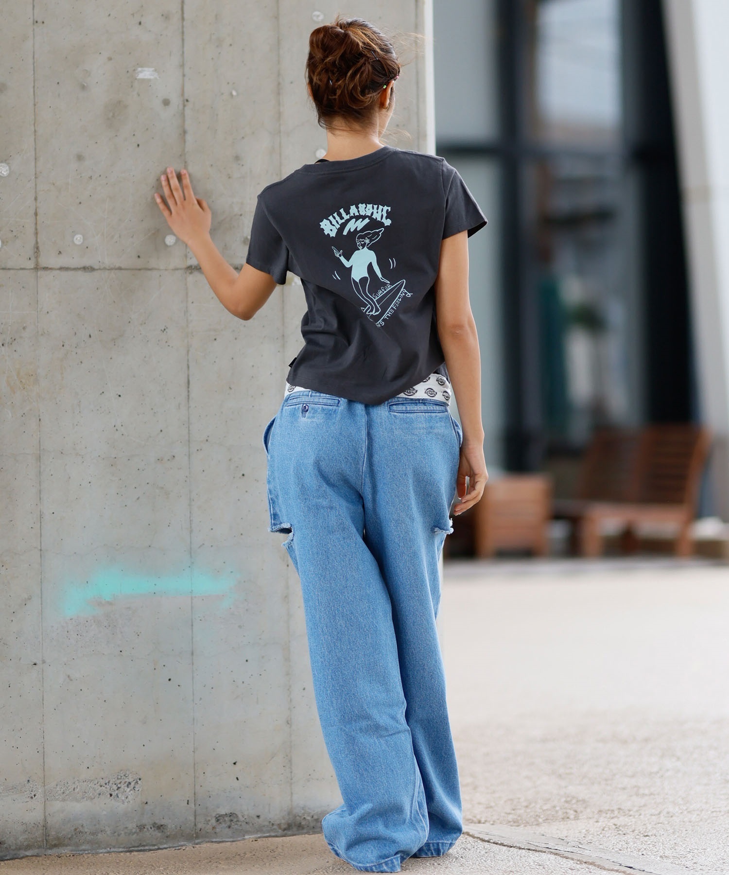 BILLABONG ビラボン 半袖 Tシャツ レディース クロップド丈 バック