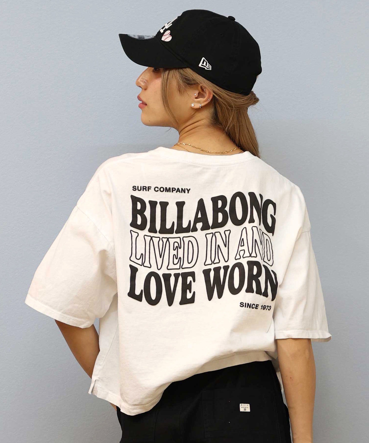BIGBAN レディース　ショート丈　Tシャツ BILLABONG ビラボン 半袖 Tシャツ レディース バックプリント