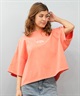 BILLABONG ビラボン 半袖 Tシャツ レディース バックプリント クロップド丈 ARCH LOGO PIGMENT WIDE LOOSE CROPPED TEE BF013-206(SCS-M)