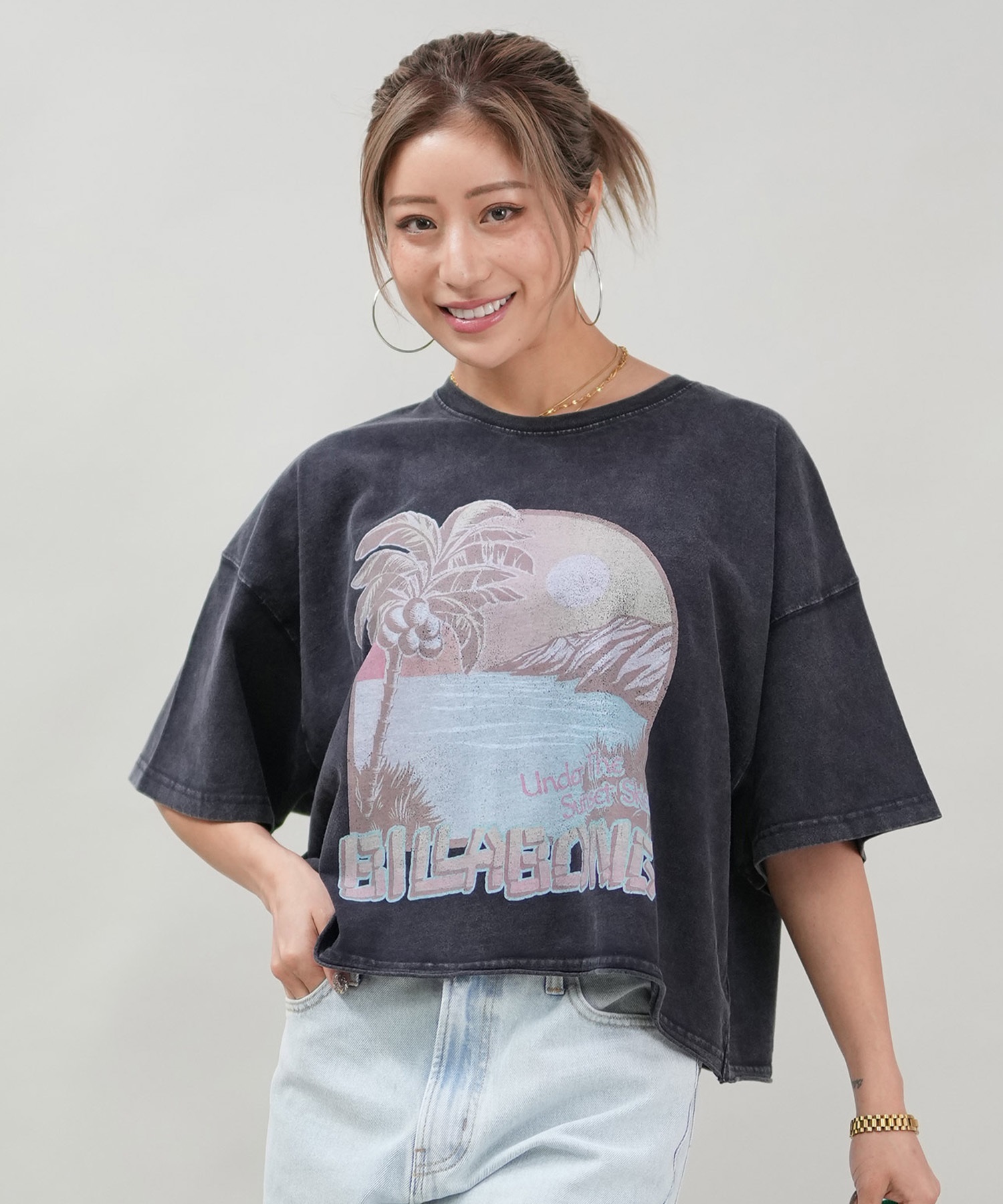 BILLABONG ビラボン 半袖 Tシャツ レディース クロップド丈 GRAPHIC