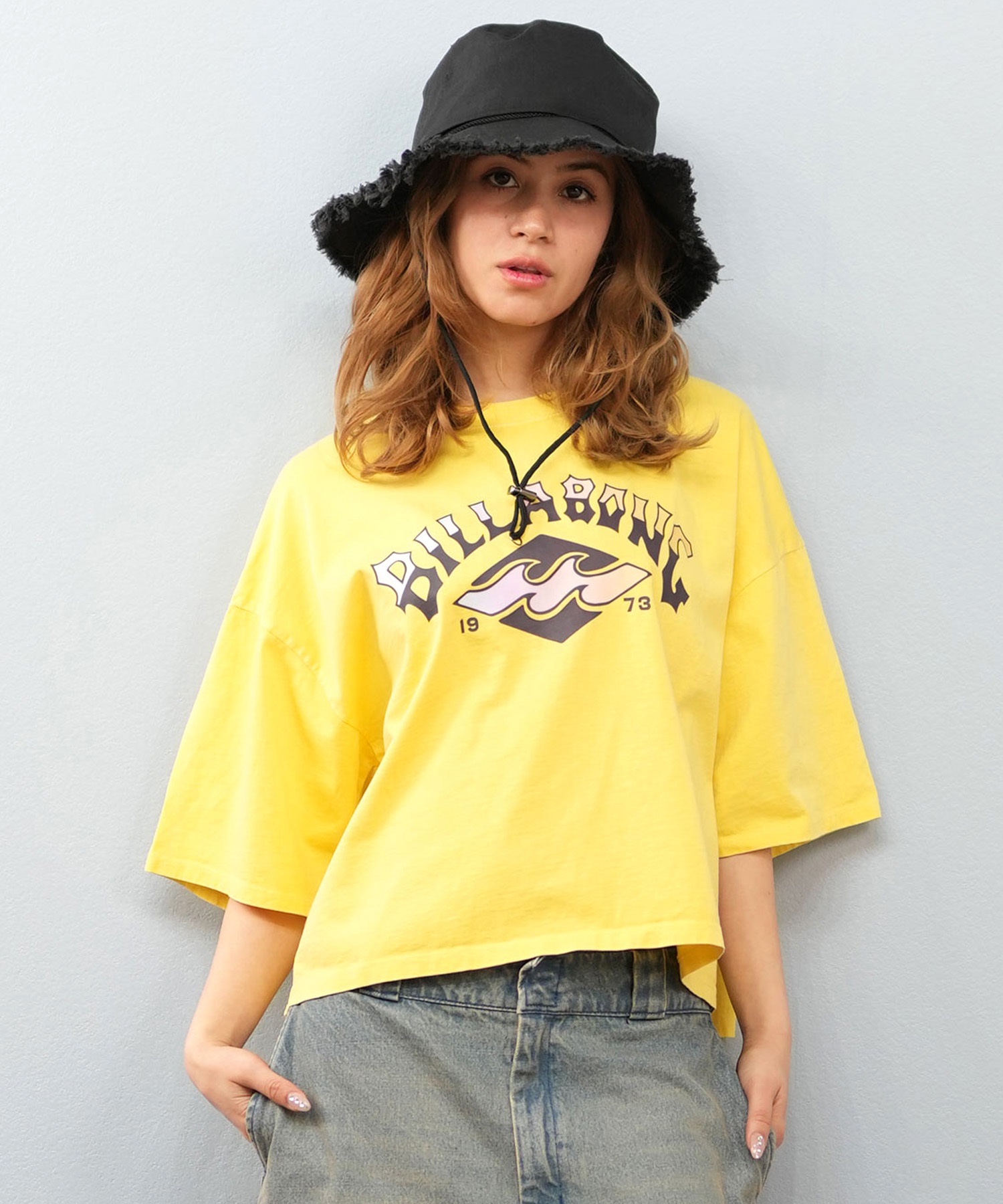 BILLABONG ビラボン 半袖 Tシャツ レディース フロントプリント クロップド丈 SUNSET ARCH LOOSE CROPPED TEE BF013-208(SCS-M)