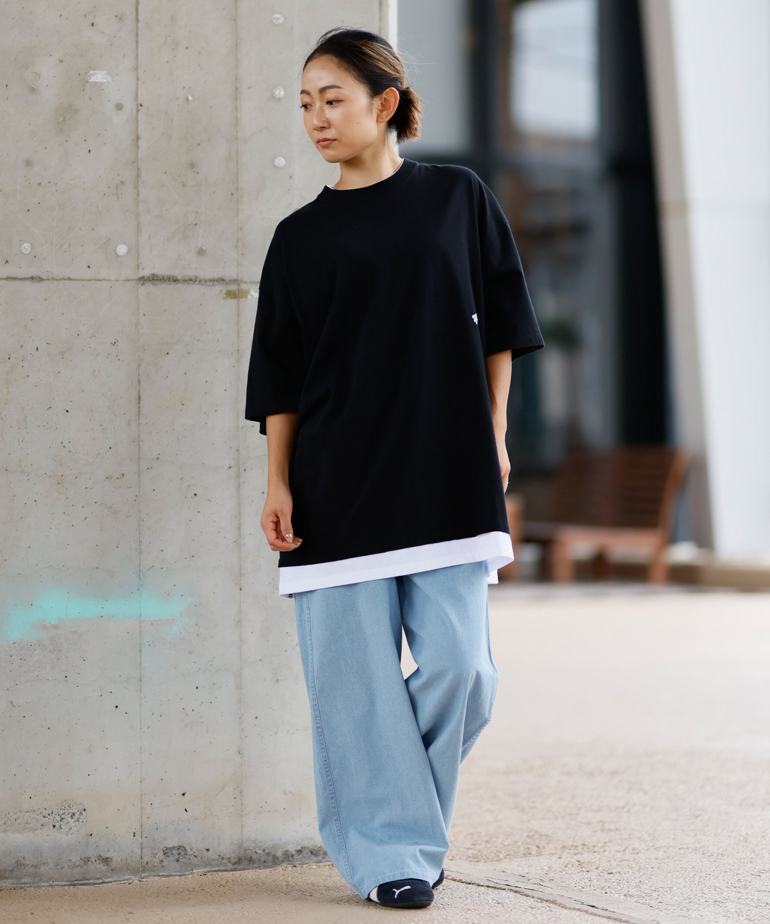 BILLABONG ビラボン 半袖 Tシャツ レディース バックプリント フェイク