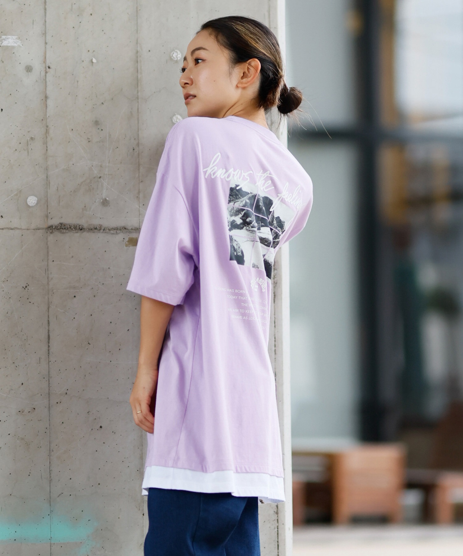 BILLABONG ビラボン 半袖 Tシャツ レディース バックプリント フェイク